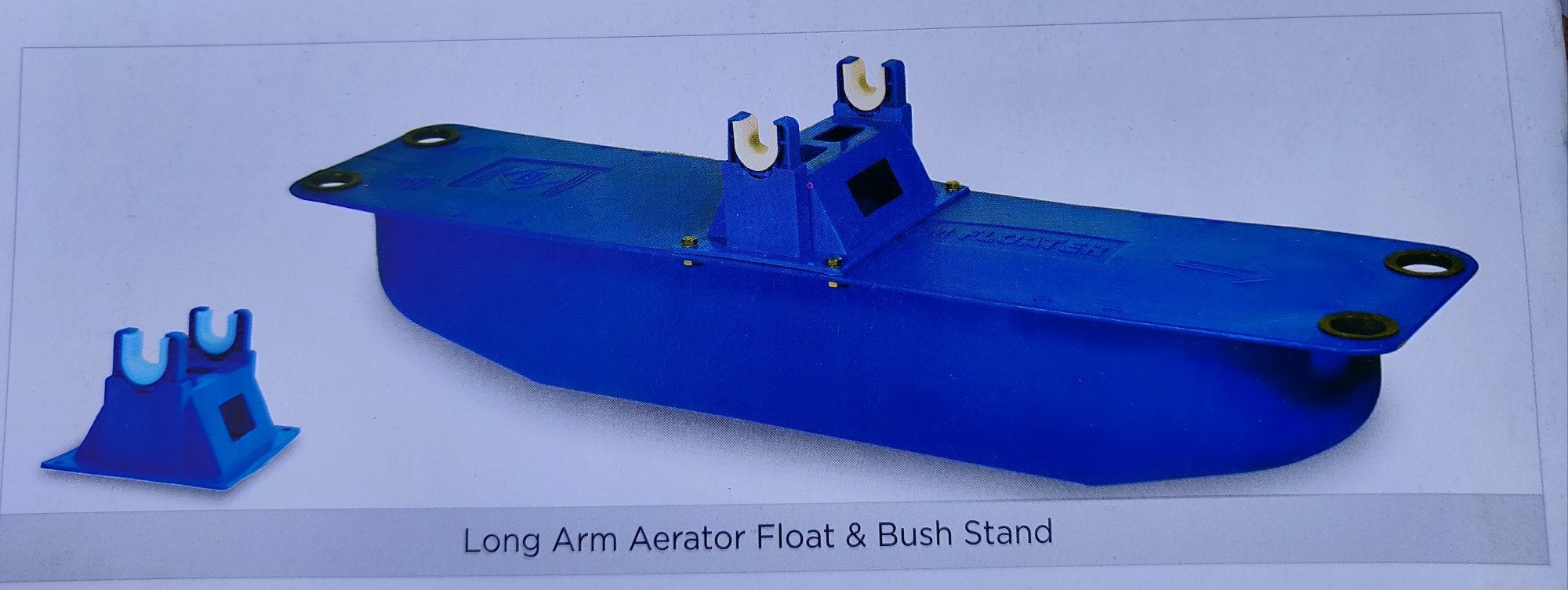 Surface floating long arm aerator float